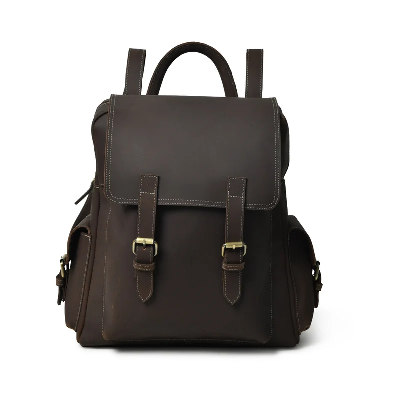 Monogrammed Leather Laptop Backpack|Handmade Leather Travel Bag Brown|Personalised Leather Rucksack For Her|Unique Engraved Gifts For Her